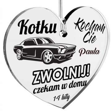 Dzień CHŁOPAKA prezent ZAWIESZKA DO AUTA SAMOCHODU