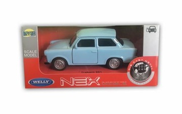 TRABANT 601 BŁĘKITNY METALOWY MODEL 1:34 WELLY