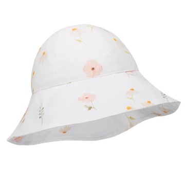Kapelusz dziecięcy kwiaty bawełna r. 50-54 cm