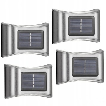 LAMPKI SOLARNE ŚCIENNA KINKIET OGRODOWE LED 4 SZT