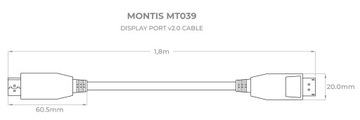 KABEL DISPLAY PORT DISPLAYPORT DP v2.0 8K 4K DSC