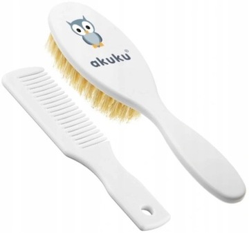 AKUKU SZCZOTKA Z NATURALNEGO WŁOSIA + GRZEBIEŃ