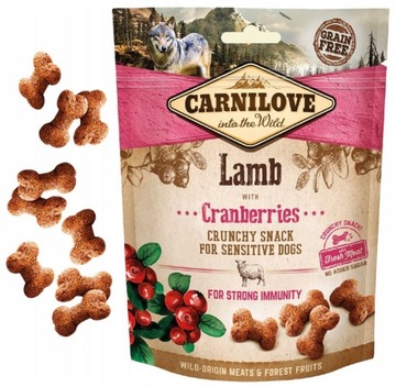 Carnilove Crunchy Snack Jagnięcina z żurawiną 200g