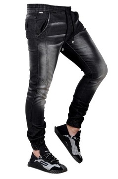 MP0115-N r. M Jeansy ze Ściągaczami JOGGERY MĘSKIE WYGODNE ELASTYCZNE