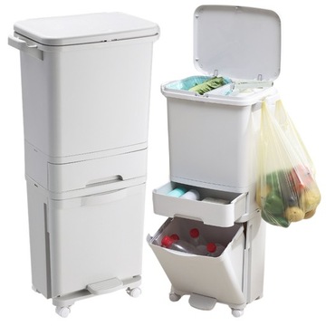 БАК ДЛЯ МУСОРА, РАЗДЕЛИТЕЛЬНЫЙ ДЛЯ МУСОРОВ, ВЫСОКИЙ, 2-ЭТАЖНЫЙ, ЗАКРЫТЫЙ, 37Л