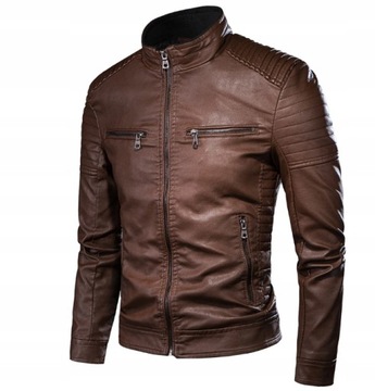 MOTOCYKLOWA KURTKA SKÓRZANA MĘSKA S-4XL