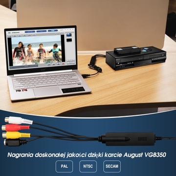 August VGB350 Video Grabber USB-копирование VHS на ПК