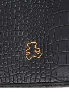 Czarna TOREBKA damska LISTONOSZKA CROSSBODY Lulu Castagnette EKO krokodyl