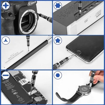 DUŻY KOMPLET ŚRUBOKRĘTY PRECYZYJNE WKRĘTAKI BITY W ETUI ZESTAW 115 szt.