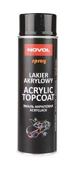 Novol Topcoat Lakier Akrylowy Czarny Połysk Spray