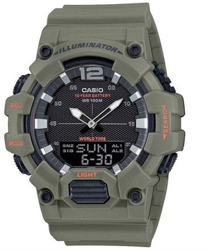 ZEGAREK SPORTOWY MĘSKI CASIO WOJSKOWY TELEMEMO LED 10 BAR