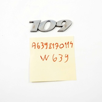 MERCEDES VITO W639 DIESEL ZNAK NÁPIS 109