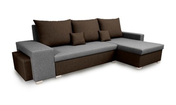 Narożnik z funkcją spania PETRA2 szary-cappuccino