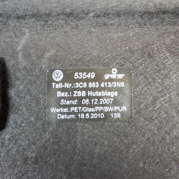 POLIČKA KUFRU VW PASSAT CC (357) 3C8863413 2.0L DIESEL 103KW 2010