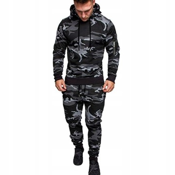 Bluza spodnie zestawy Męska wojskowa z kapturem,M
