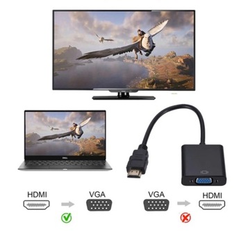 Adapter HDMI do VGA Konwerter sygnału monitora + AUDIO jack