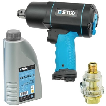 KLUCZ PNEUMATYCZNY UDAROWY DO KÓŁ 2200NM Z OLEJEM VG-32 1L I NAOLEJACZEM