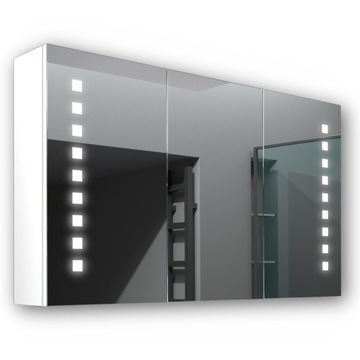 Drewniana szafka 120x70 LED lustro Merkury Biały
