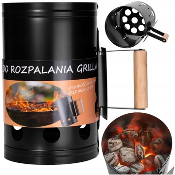 KOMIN DO GRILLA ROZPALANIA WĘGLA BRYKIETU OGNIA W KOMINKU XXL 305 x 190 MM