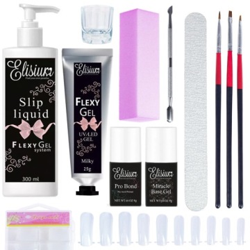 ELISIUM ZESTAW FLEXY GEL 25g FORMY PĘDZLE GRATISY