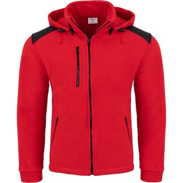 POLAR GRUBY BLUZA POLAROWA Z KAPTUREM CZERWONY M