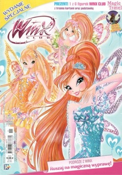 Журнал Winx Club + фигурка Magic Travel FLORA с крыльями - KD
