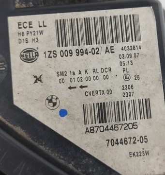 BMW 5 E60 E61 M5 FACELIFT LCI BI XENON NATÁČECÍ SVĚTLO PRAVÁ PŘEDNÍ 7044672