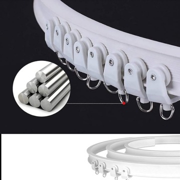 3M ELASTYCZNY, GIĘTY KARNISZ SUFITOWY, DZIELNIK POKOJU DO OKNA WYKUSZOWEGO