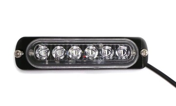 Zielona LED Lampa obrysowa strobo 6 LED 12V-24V