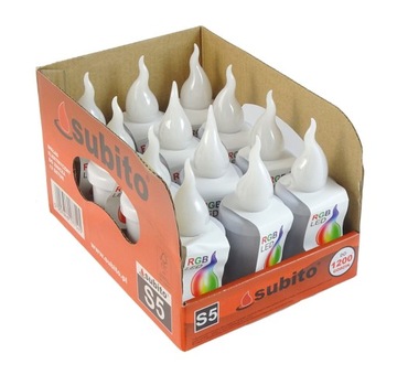 SUBITO S5 WKŁAD ELEKTRYCZNY ZNICZ ŚWIECZKA LED RGB ZMIENNY (zestaw 12szt)