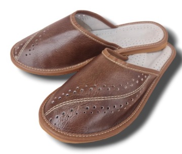 Мужские кожаные тапочки, размер 39, коричневые слипоны, размеры 36–50