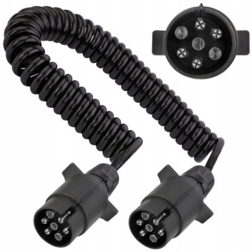 СПИРАЛЬНЫЙ КАБЕЛЬ ДЛЯ ПРИЦЕПА QLYS-S 7 PIN, 12 В, 3 м
