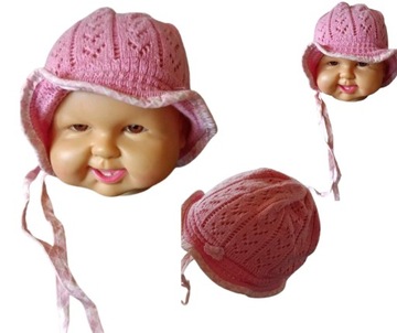 Czapka - kapelusz ażurowy dzianinowy 38-44 cm