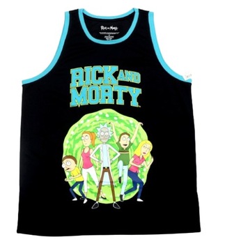 Koszulka męska bez rękawów Rick and Morty Mix Postaci r. M Nadruk Śliska
