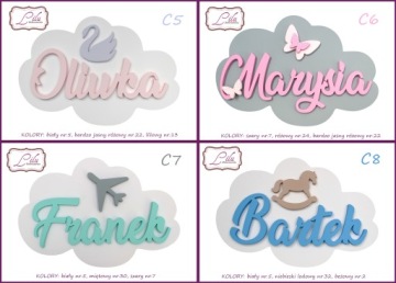 ОБЛАКО БУКВ ИМЯ РЕБЕНКА 3D ПОДАРОК ​​ОДИН ГОД ОДИН