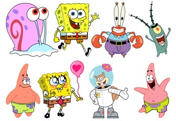 Zestaw Postaci na tort SPONGEBOB 9cm 8szt
