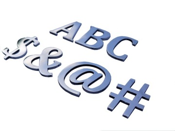 Металлические буквы/цифры/знаки высотой 3 см.