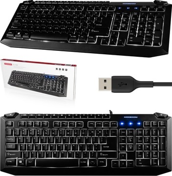 KLAWIATURA PRZEWODOWA PODŚWIETLANA USB DUŻY ENTER MODECOM MC-5008