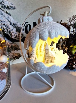 LED CHRISTMAS SCENE BALL, белый, модель B