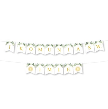 Girlanda I Komunia Św. BANER personalizowany