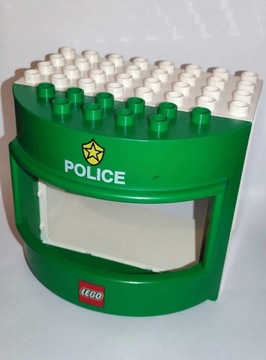 Lego Duplo budynek policja 4x8x10 biały zielony 31253pb2 6432