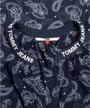 TOMMY szyfonowa bluzka TJW RACER NECK TOP PAISLEY