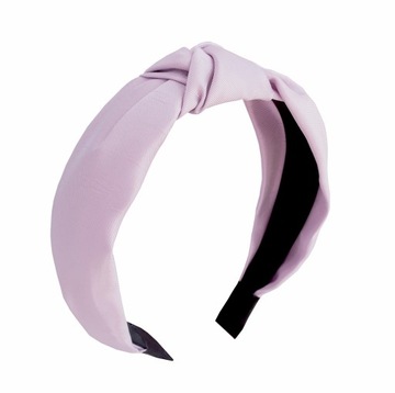 Opaska do włosów lawendowa szeroka klasyczna supeł węzeł knot turban fiolet