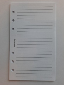Wkład segregatora notesu planera Biały - zadruk LINIA - A6 9,9x17cm