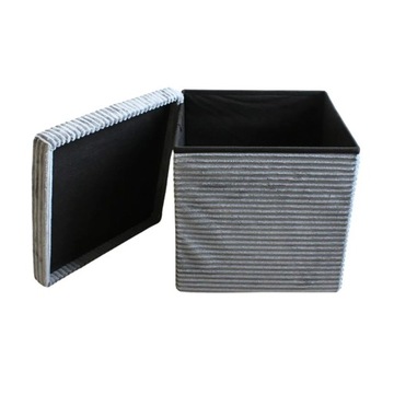 Табурет с ящиком для хранения 38х38х38 см большой серый