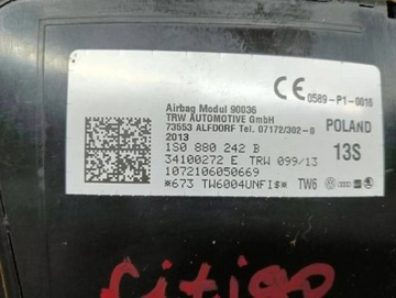 AIRBAG ULOŽENÍ SEDADLO PRAVÁ VW UP CITIGO MII 1S0880242B