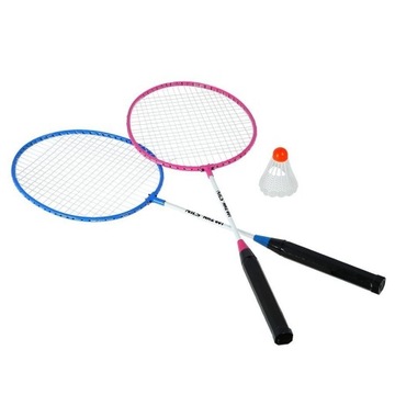 НАБОР СТАЛЬНЫХ РАКЕТОК 2 шт. для БАДМИНТОНА, ТВЕРДЫЙ + СТАВКА