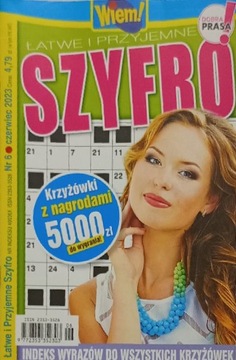 Krzyżówki Wiem! ŁATWE I PRZYJEMNE SZYFRO 6/2023