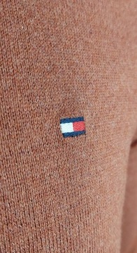 Tommy Hilfiger Klasyczny Sweter męski Brązowy Bawełna i Kaszmir r. M