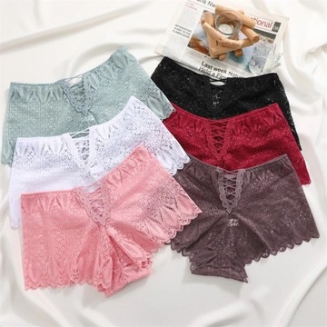 ЧЕРНЫЕ КРУЖЕВНЫЕ ТРУСЫ-БОКСЕРЫ С ЗАВЯЗКАМИ SEXY кружево 36 S